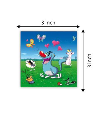 Cartoon Fridge Magnet for Kids  Gift and Decoration  Attractive Cartoon Theme Magnet for Indoor Decoration  Home & Kitchen Decor Stickers (Oggy and The Cockroaches 1)